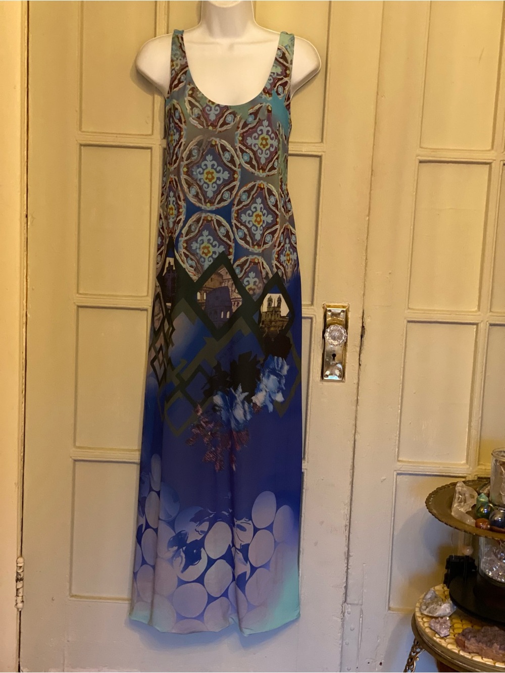 Save The Queen Bohemian Maxi Dress in Blue